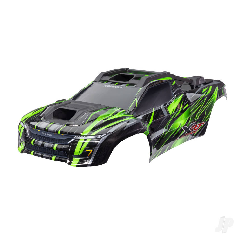 Traxxas Body, XRT Ultimate, green (painted, decals applied) (assembled with front & rear body supports for clipless mounting, roof & hood skid pads) TRX7869-GRN