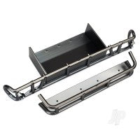 Traxxas Bumper, Rear / bumper extension (satin black chrome-plated) TRX8536X