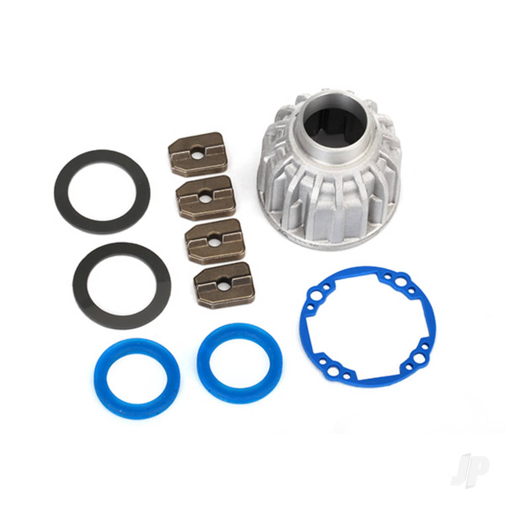 Traxxas Carrier, Differential, aluminium (Front or Center) / x-ring gaskets (2 pcs), ring gear gasket / 14.5x20 TW (2 pcs) TRX8581X