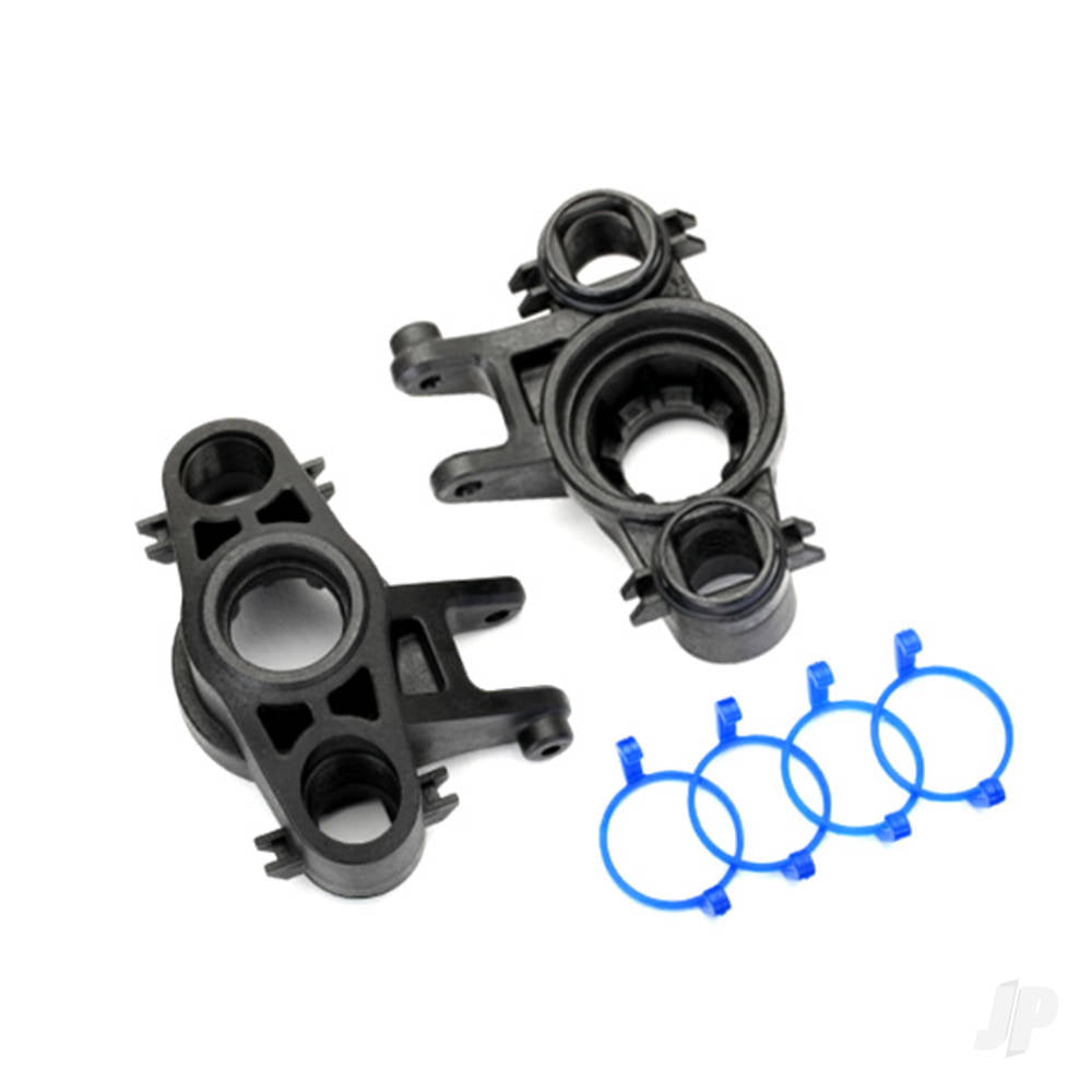 Traxxas Axle carriers, left & right (1 each) (use with 8x16mm & 17x26mm ball bearings) / dust boot retainers (4 pcs) TRX8635