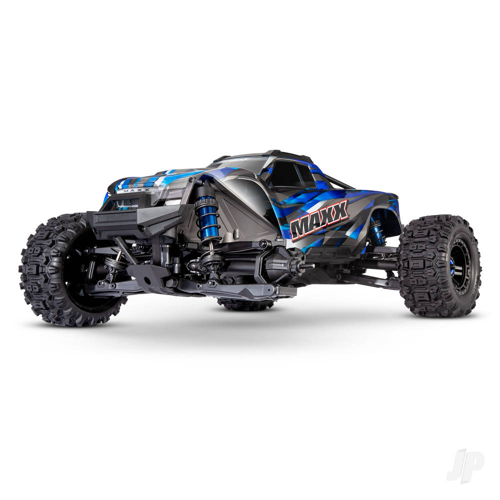 Traxxas WideMaxx monster truck 1/10 4X4 Rock-N-Roll with blue design and large tires