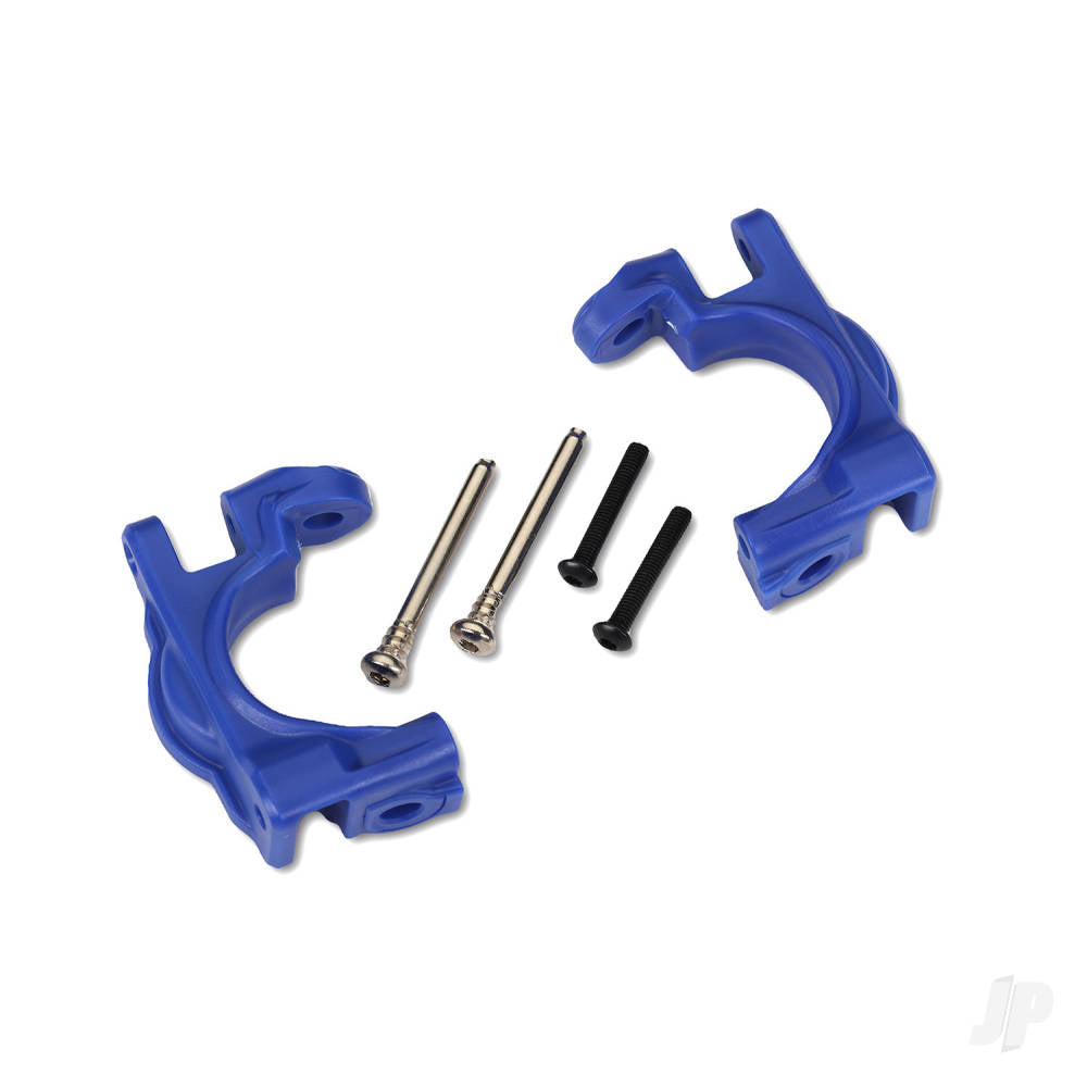 Traxxas Caster blocks (c-hubs), extreme heavy duty, blue (left & right)/ 3x32mm hinge pins (2)/ 3x20mm BCS (2) (for use with #9080 upgrade kit) TRX9032X