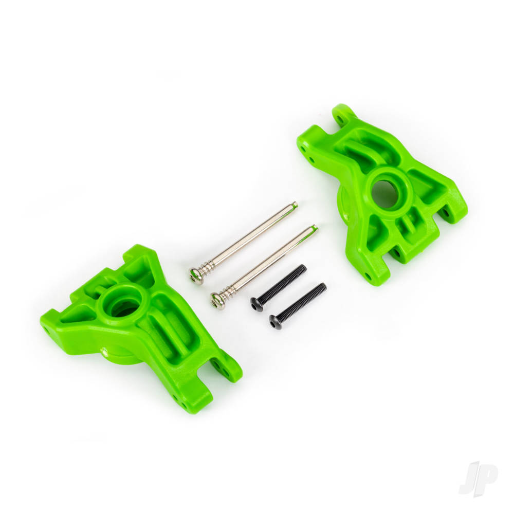 Traxxas Carriers, stub axle, rear, extreme heavy duty, green (left & right)/ 3x41mm hinge pins (2)/ 3x20mm BCS (2) (for use with #9080 upgrade kit) TRX9050G