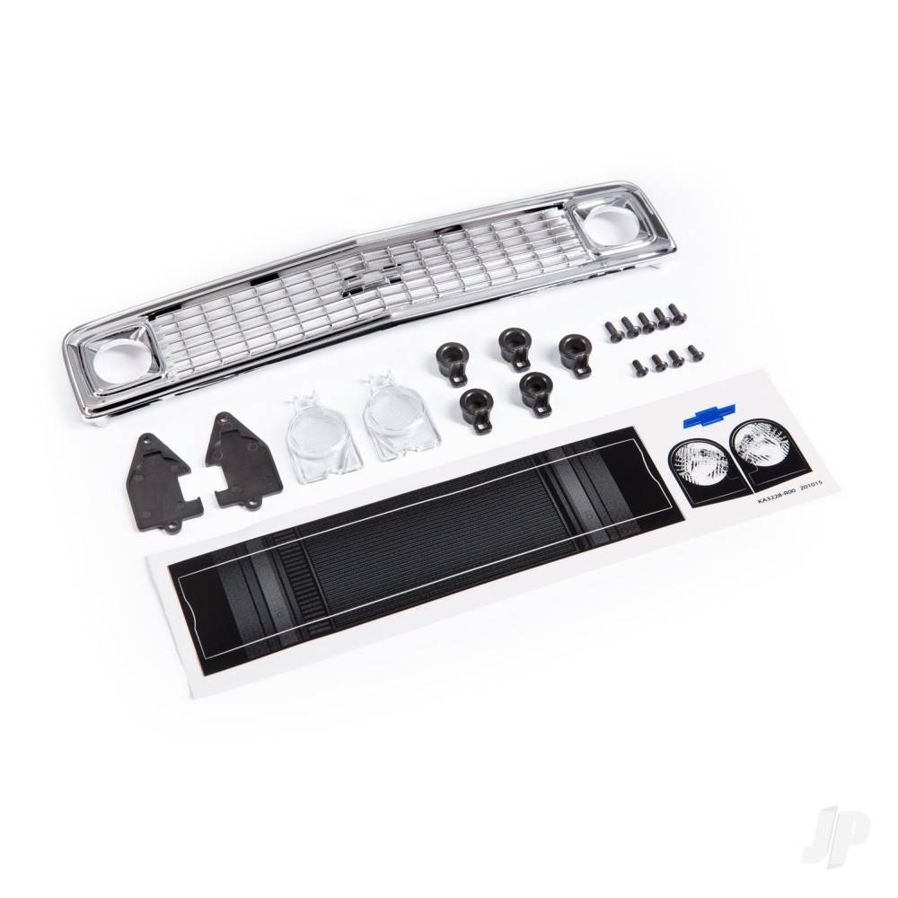 Traxxas Grille, Chevrolet Blazer (1972)/ grille retainers (5)/ headlight housing (2)/ lens (2)/ 2.6x8 BCS (5)/ 2.5x6 BCS (4) (fits #9111 body) TRX9120
