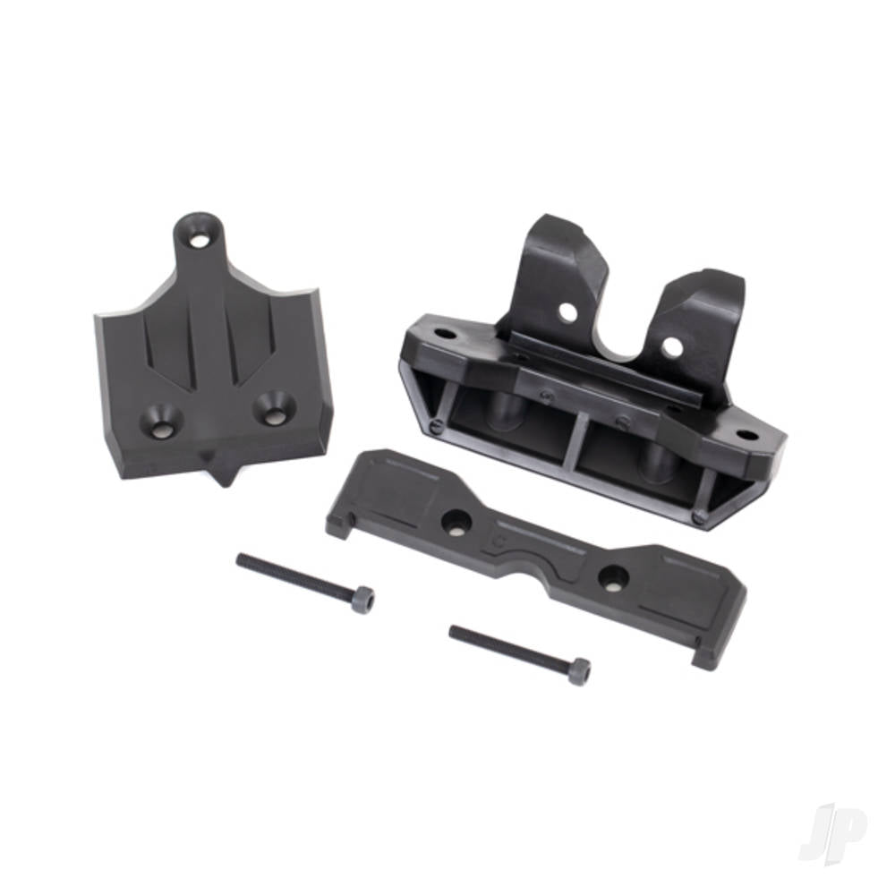 Traxxas Bumper, rear / Skid plate, rear / tie bar mount, rear / 3x25 CS (2) TRX9536