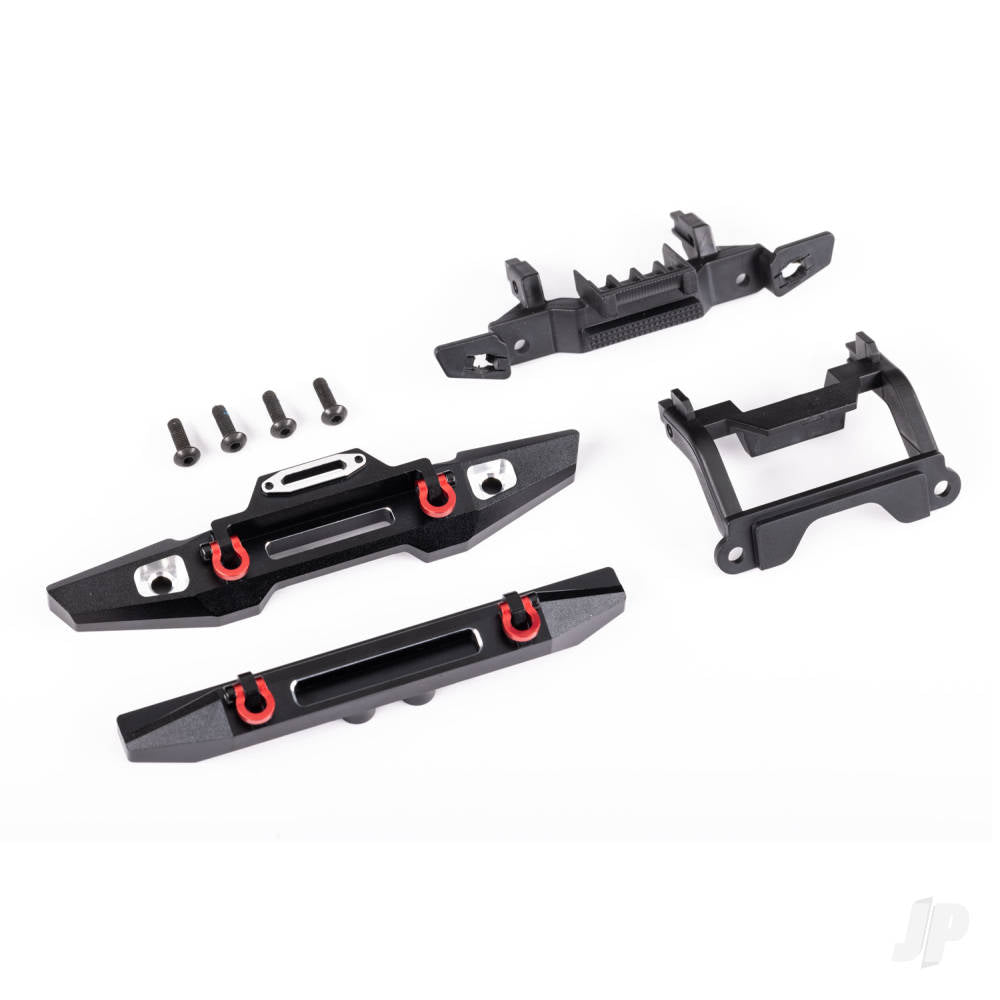 Traxxas Bumper, front (1), rear (1), 6061-T6 aluminium (black-anodised) (assembled with D-rings)/ bumper mounts (front & rear)/ 2.5x8mm BCS (with threadlock) (4) (fits TRX-4M Land Rover Defender) TRX9734X