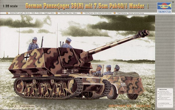 Trumpeter 1:35 - German 39(H) Panzerjager 75mm Pak40/3