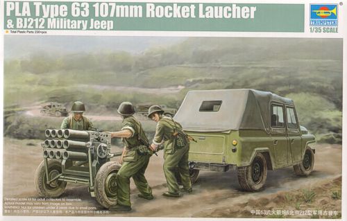 Trumpeter PLA type 63 107mm Rocket Launcher & BJ212 Jeep PKTM02320