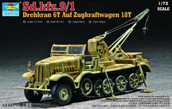 Trumpeter 1:72 - Sd.Kfz.9/1 18t Half Track Crane (Late)