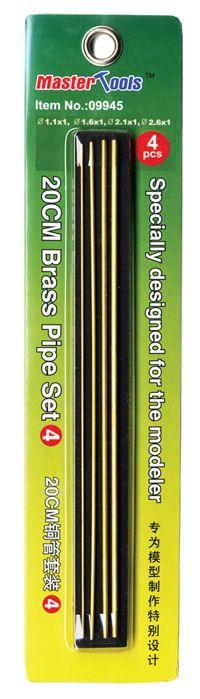 Trumpeter Tools - 20cm Brass Pipe Set 4 - 1.1,1.6,2.1,2.6