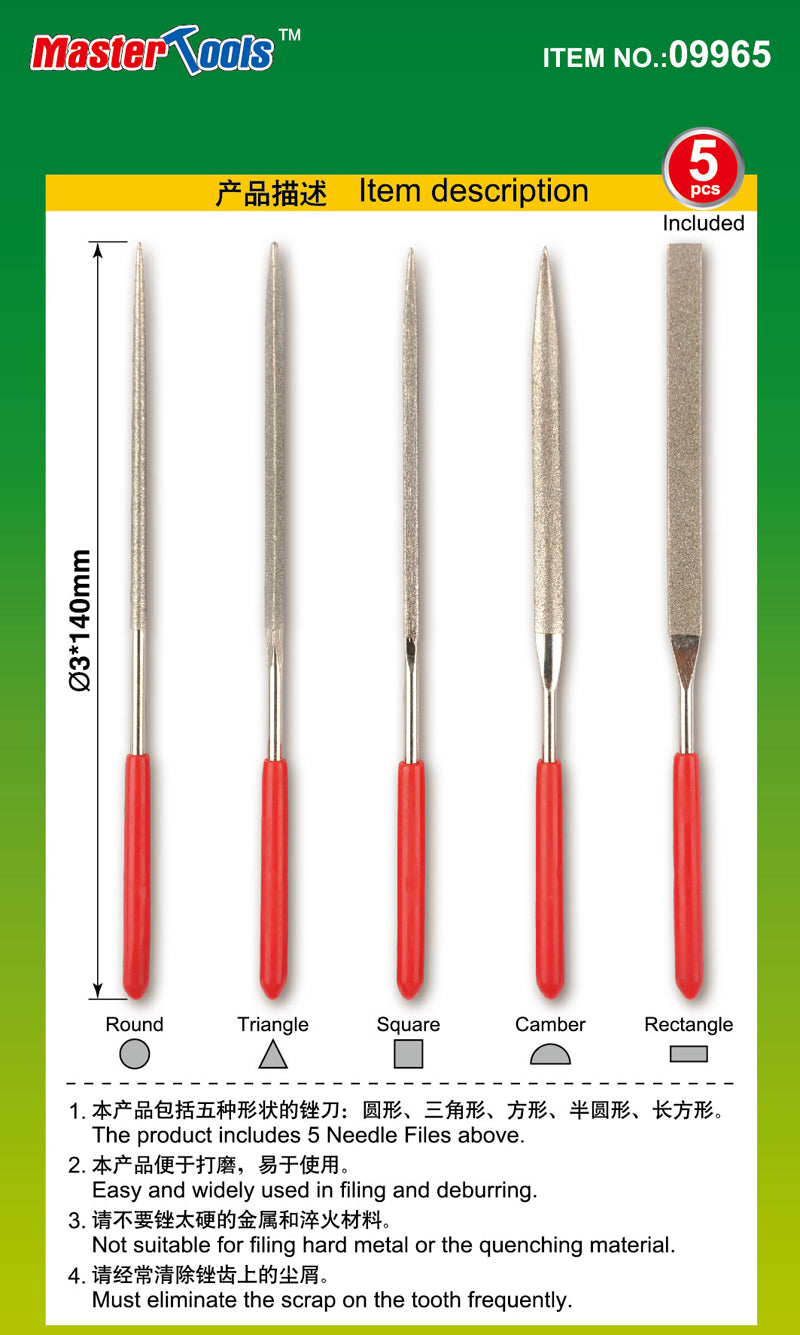 Trumpeter Tools - Assorted Diamond Needle Files (5 Pcs)