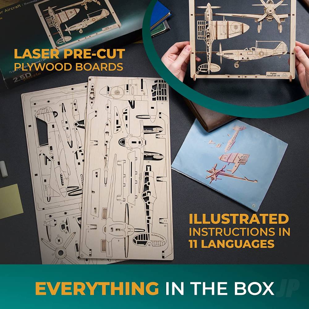 UGears Fighter Aircraft 2.5D Puzzle UGR70196 10