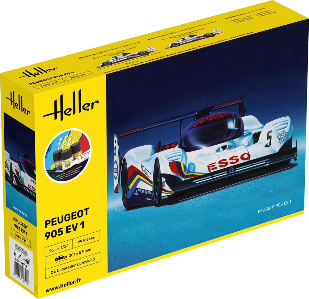 Heller 1:24 Gift Set - Peugeot 905 EV 1 BIS