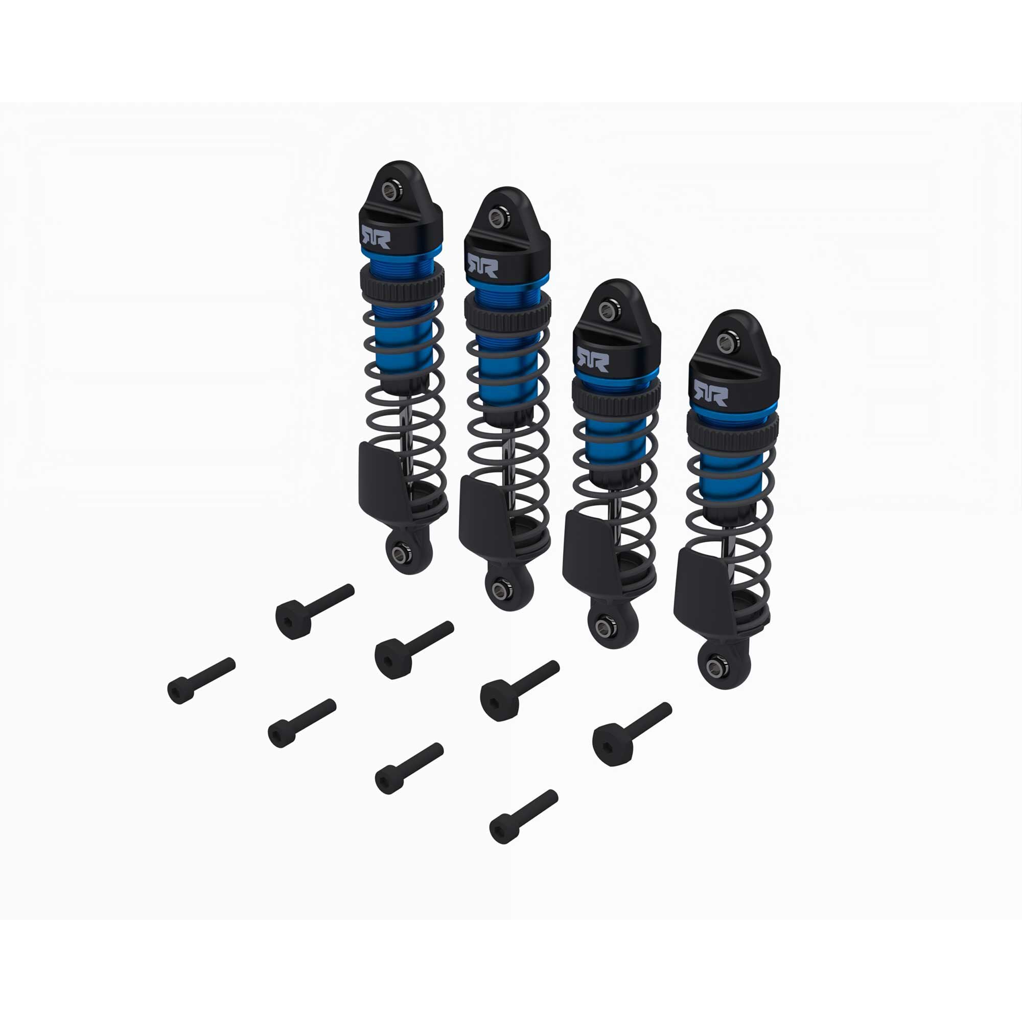 Shock Set, Front/Rear Assembled, TBC cSt Oil, Blue (4Pcs): M