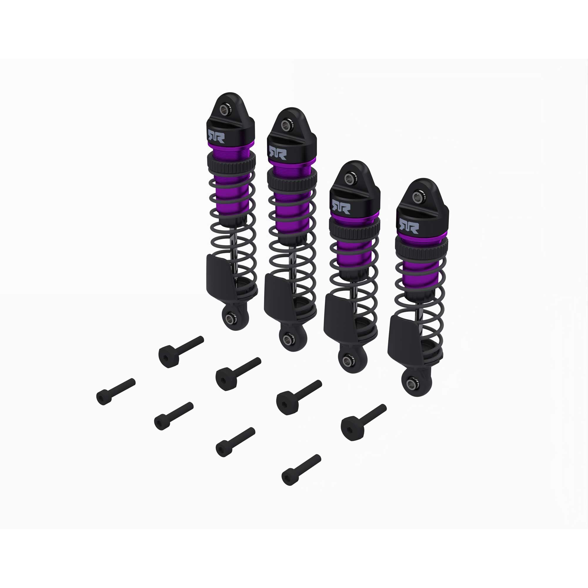 Shock Set, Front/Rear Assembled, TBC cSt Oil, Purple (4Pcs):
