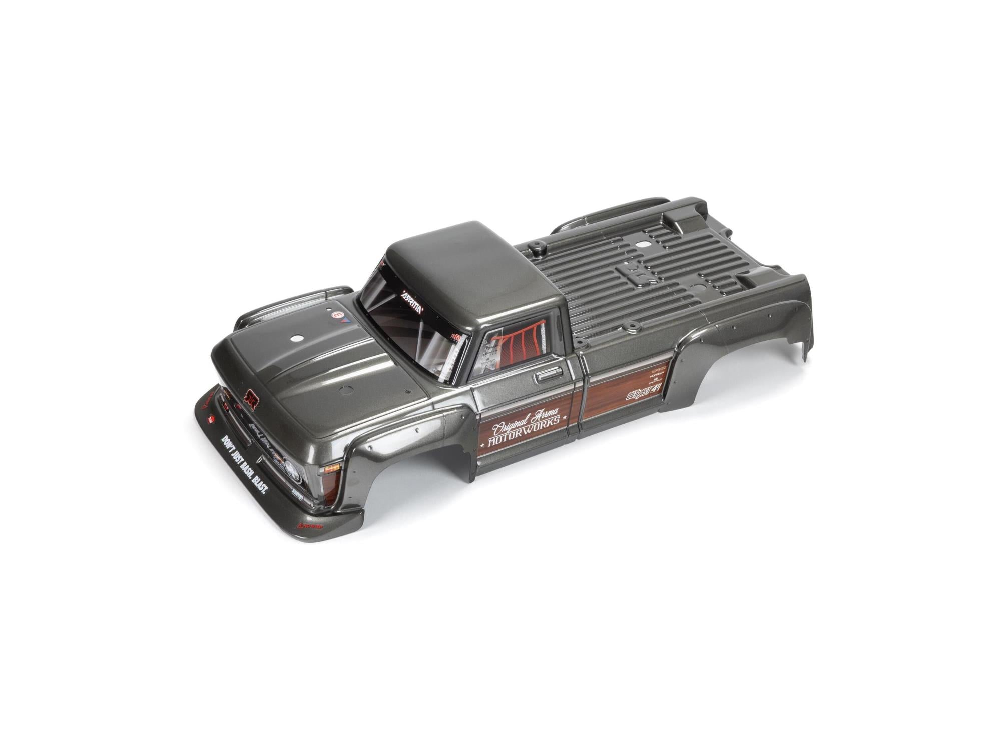 Outcast 4x4 BLX Painted Decaled Trimmed Body (Gunmetal)