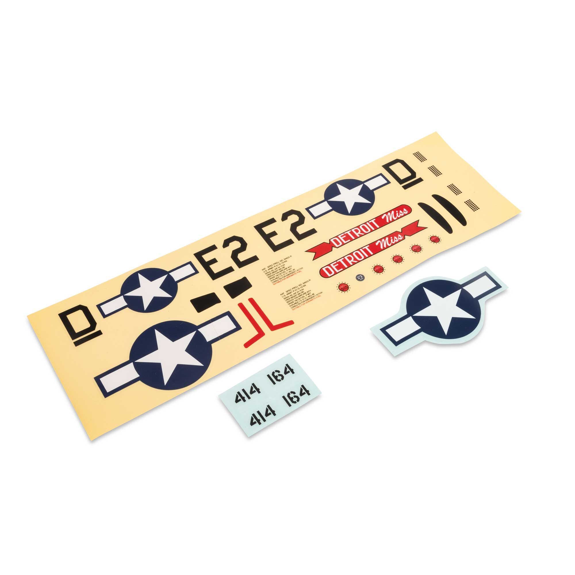 Decal Sheet: UMX P-51 "Detroit Miss"