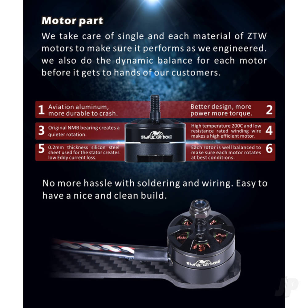ZTW Black Widow 2212-18A 1990kv (CW) ZTWBW2212CW 1