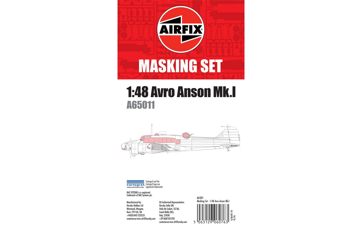 Airfix Masking Set - Avro Anson Mk.I - 1:48 Scale A65011