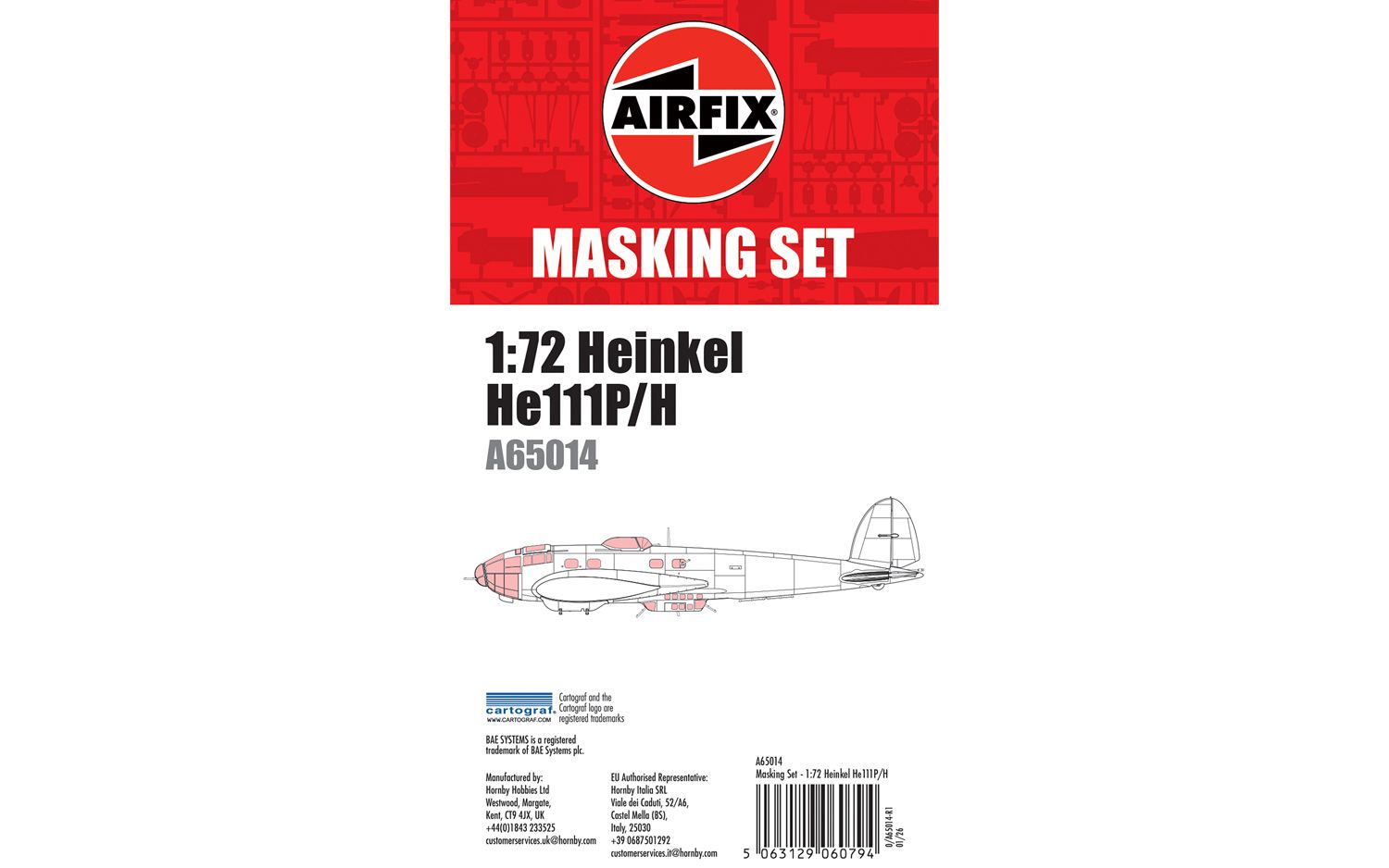 Airfix Masking Set - Heinkel He111 - 1:72 Scale A65014