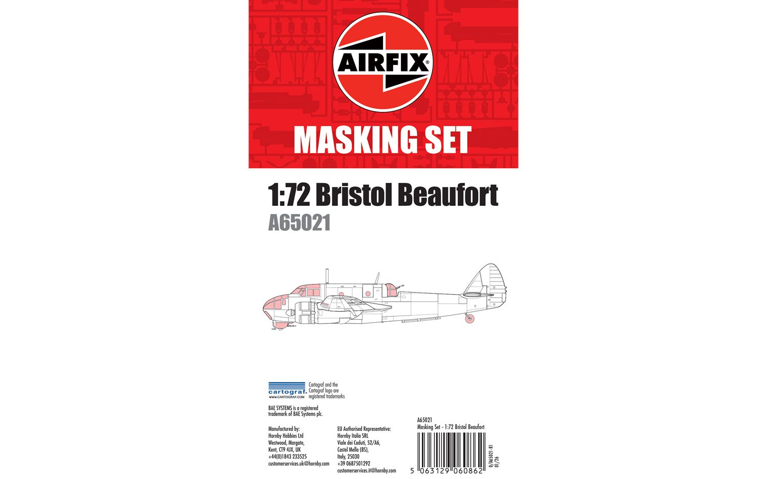 Airfix Masking Set - Bristol Beaufort - 1:72 Scale A65021