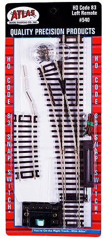 Atlas Code 83 Snap-Switch Remote Left Hand Turnout AL540