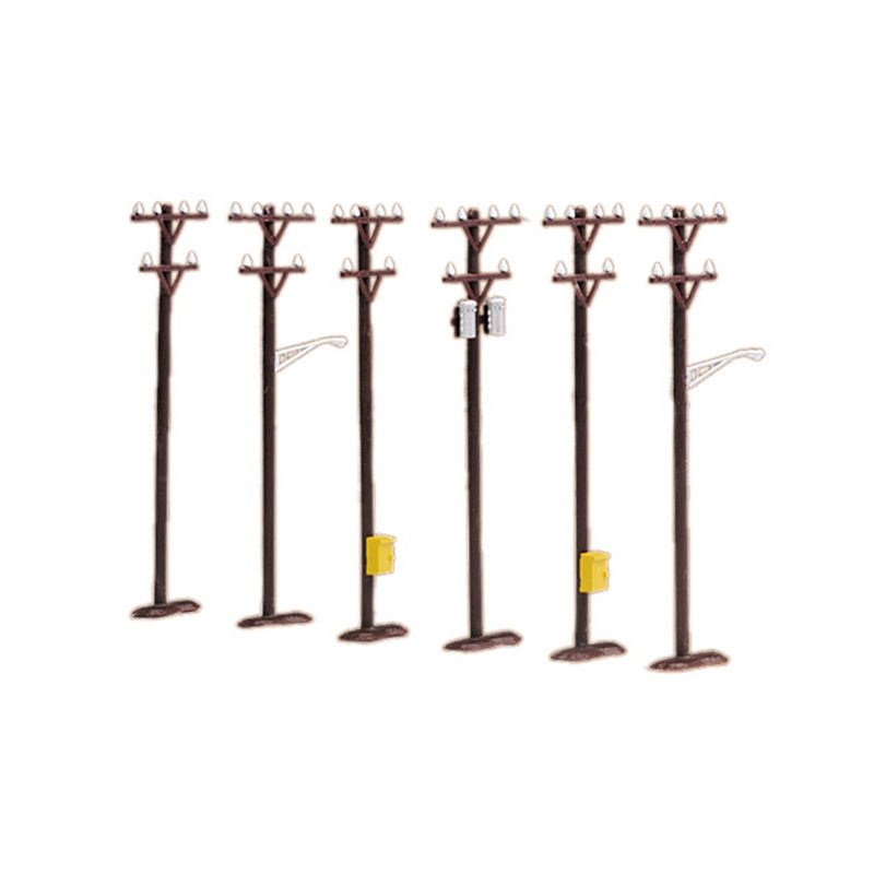 Atlas O Telephone Pole Set 6pcs AL66914