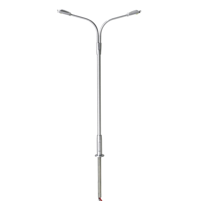 Atlas Double Arm Street Light Silver Warm White LED (3) AL70000153