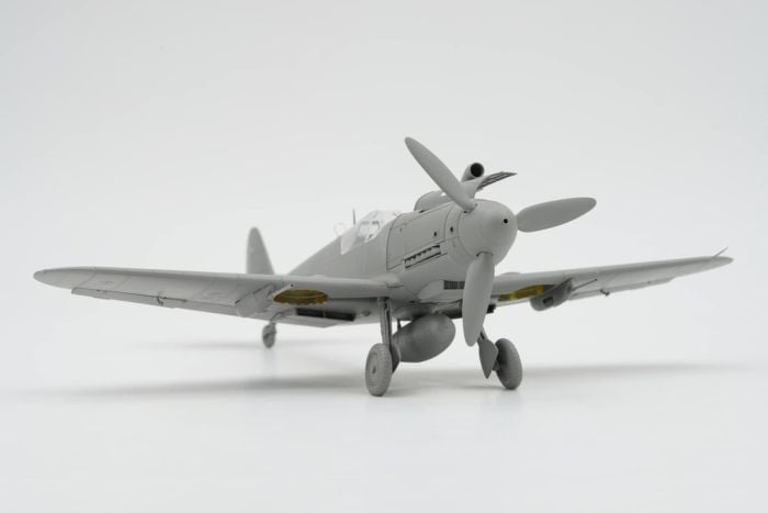 Model of a vintage airplane on a white background
