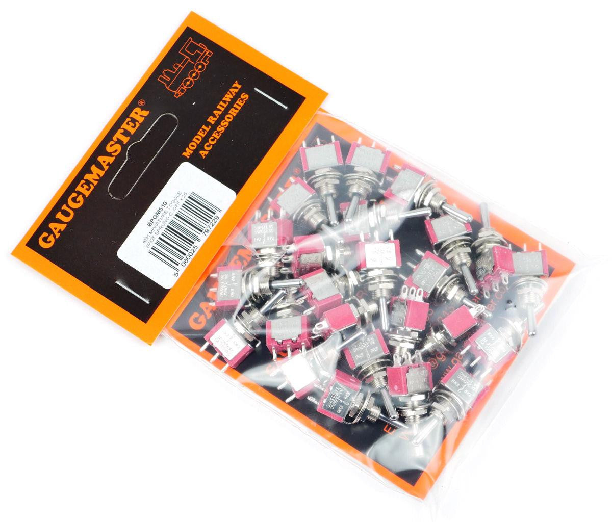 Gaugemaster Electrics SPDT (Momentary) Mini-Toggle Point Motor Switches (25) BPGM510