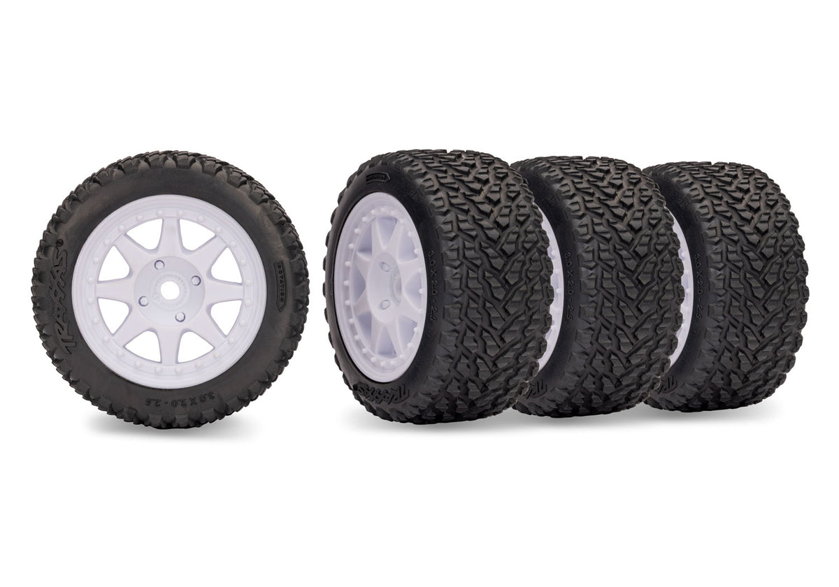 White Mini Rally wheels with Rally Tires (F&R)