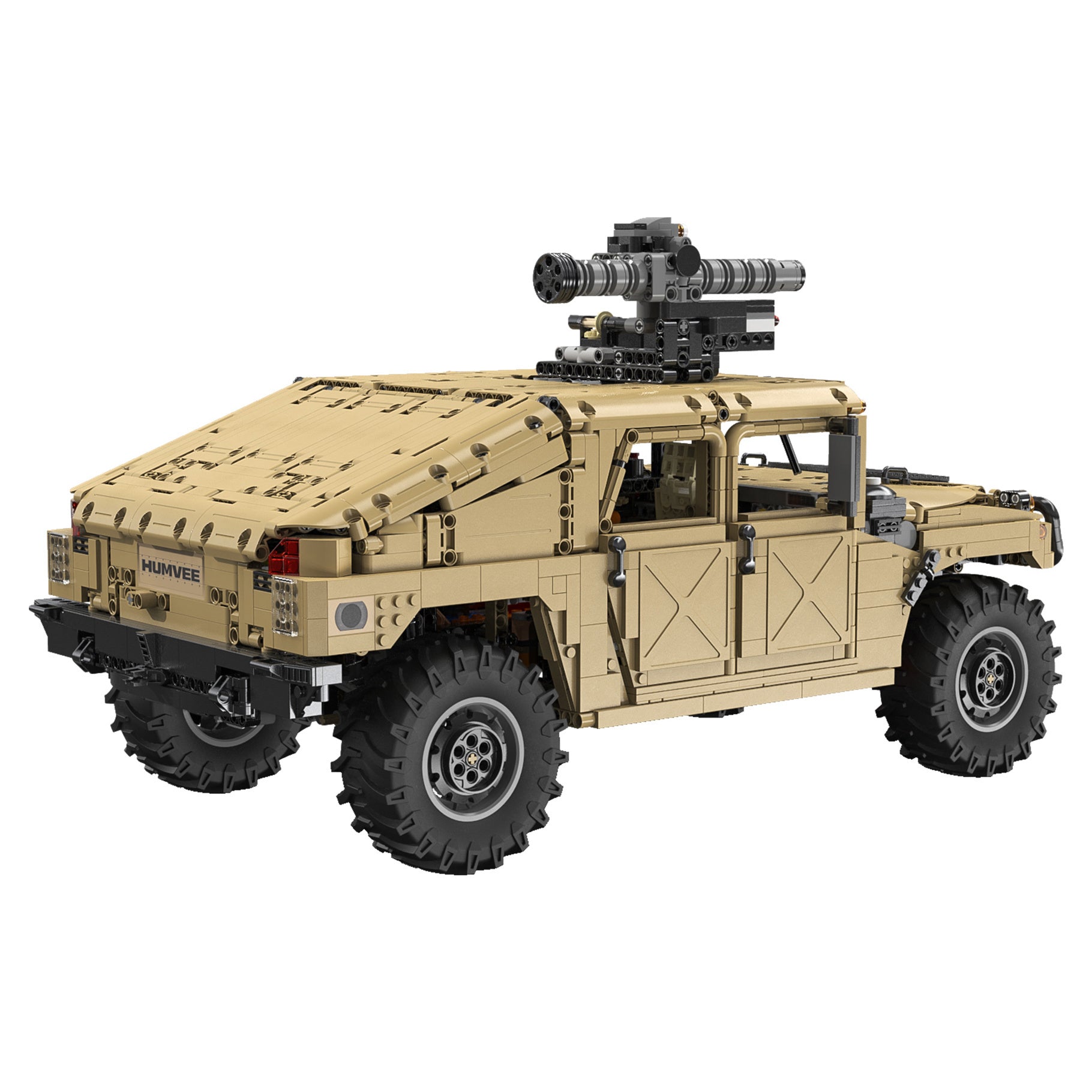Toy military vehicle model on a white background