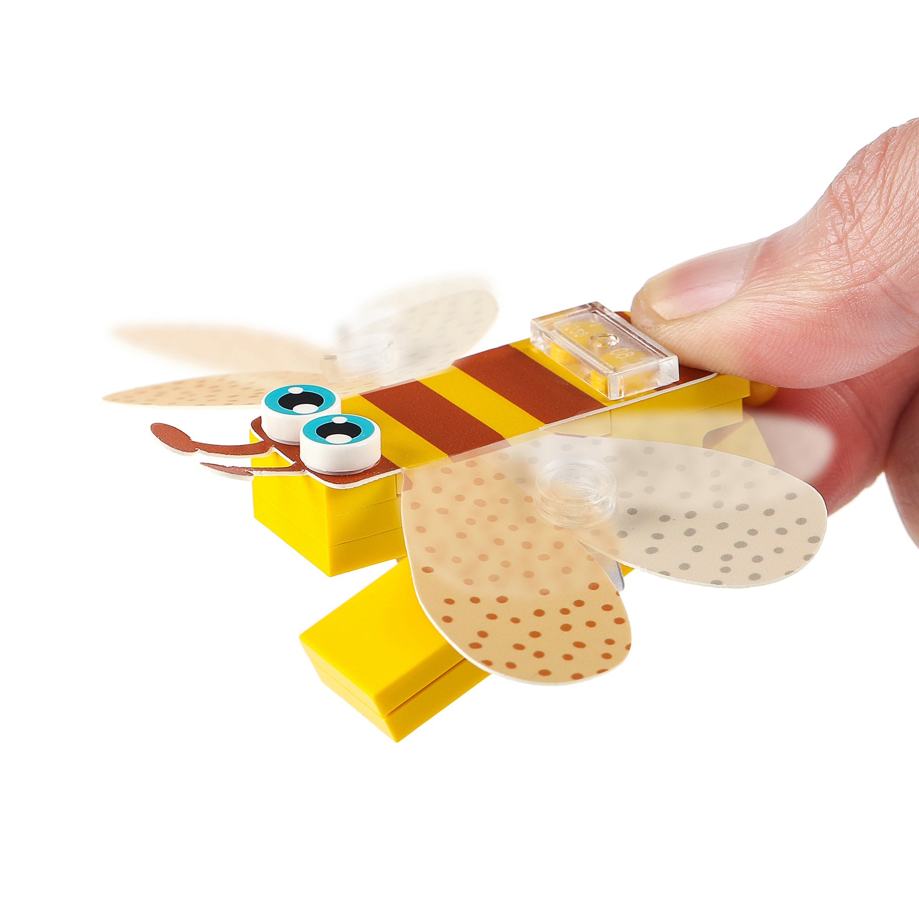 CaDA Flower Garden model C71022W - colorful bee model with clear wings, designed for creative builders and flower lovers.