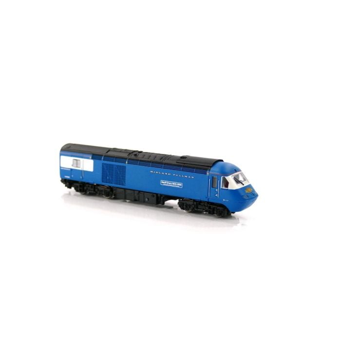 Dapol Class 43 HST Blue Pullman model train side view showcasing detailed craftsmanship.
