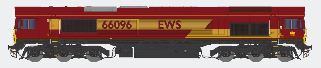 Dapol Class 66 096 EWS Red/Gold (DCC-Fitted) DA2D-066-002D