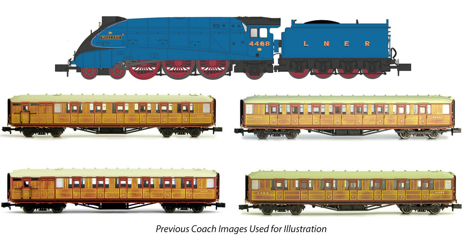 Dapol A4 4468 'Mallard' LNER Blue Train Pack (DCC-Fitted) DA2S-008-016D