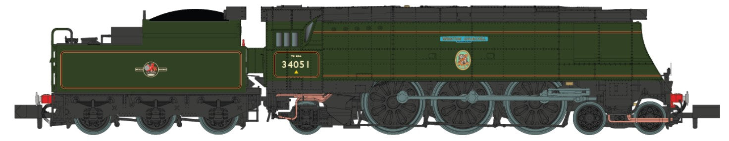 Dapol BofB 34051 'Winston Churchill' BR Late Green (DCC-Fitted) DA2S-034-007D