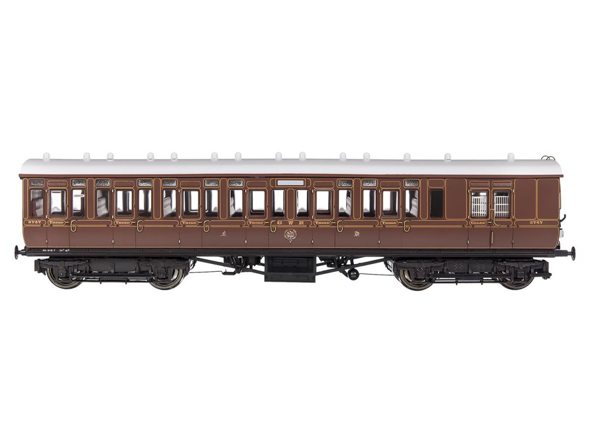 Dapol GWR Toplight Mainline City Lined Crimson 3rd Brake 3747 S1 DA4P-020-001