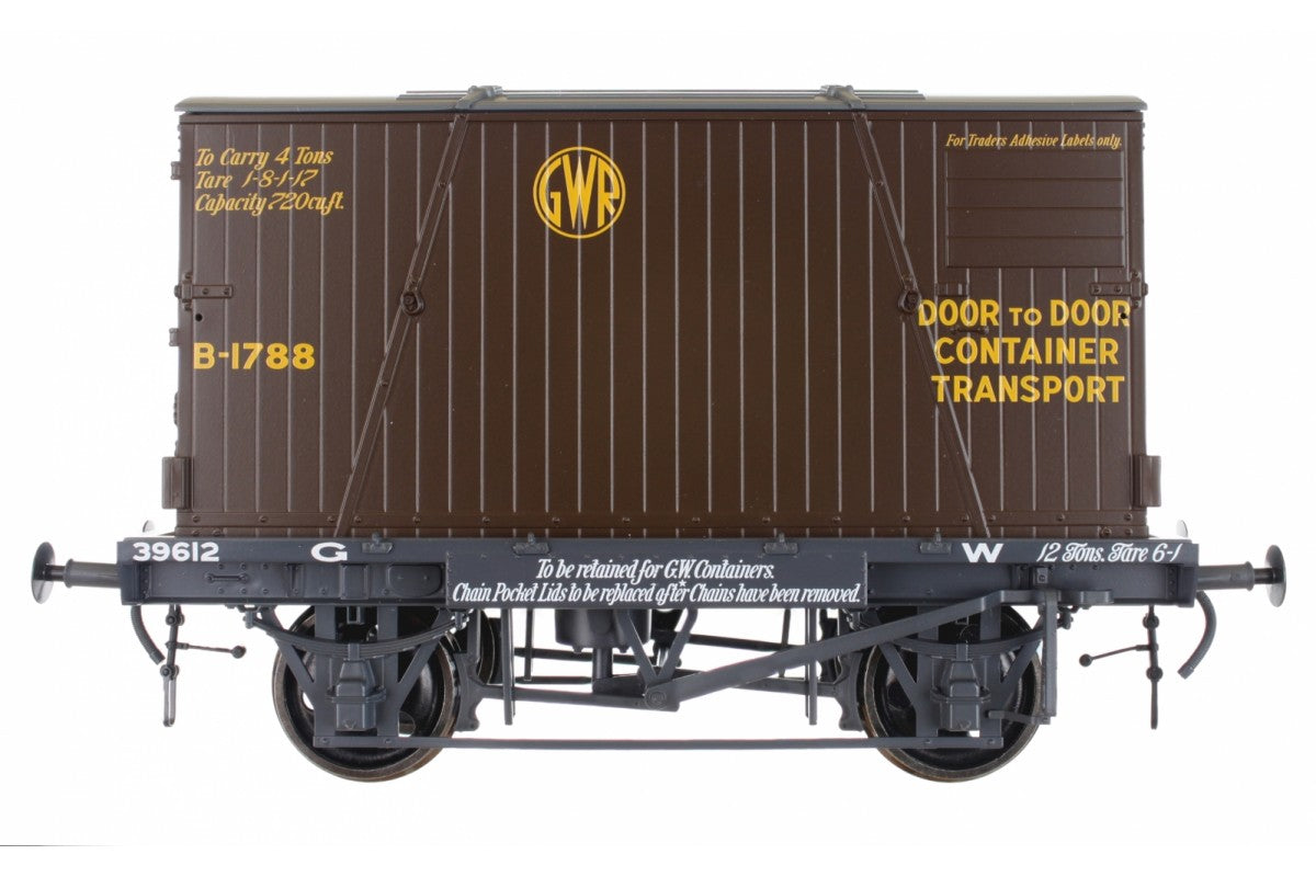 Dapol Conflat GWR 39612 & Container GWR Door to Door B-1788 DA7F-037-002