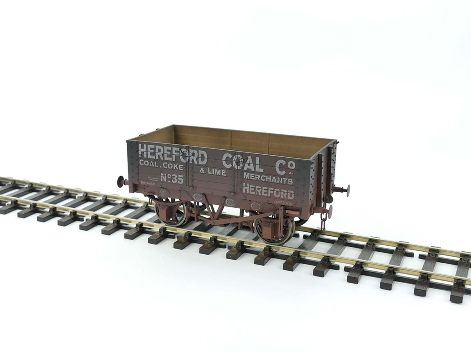 Dapol 5 Plank Wagon 9ft Wheelbase Hereford Coal 35 Weathered DA7F-052-008W