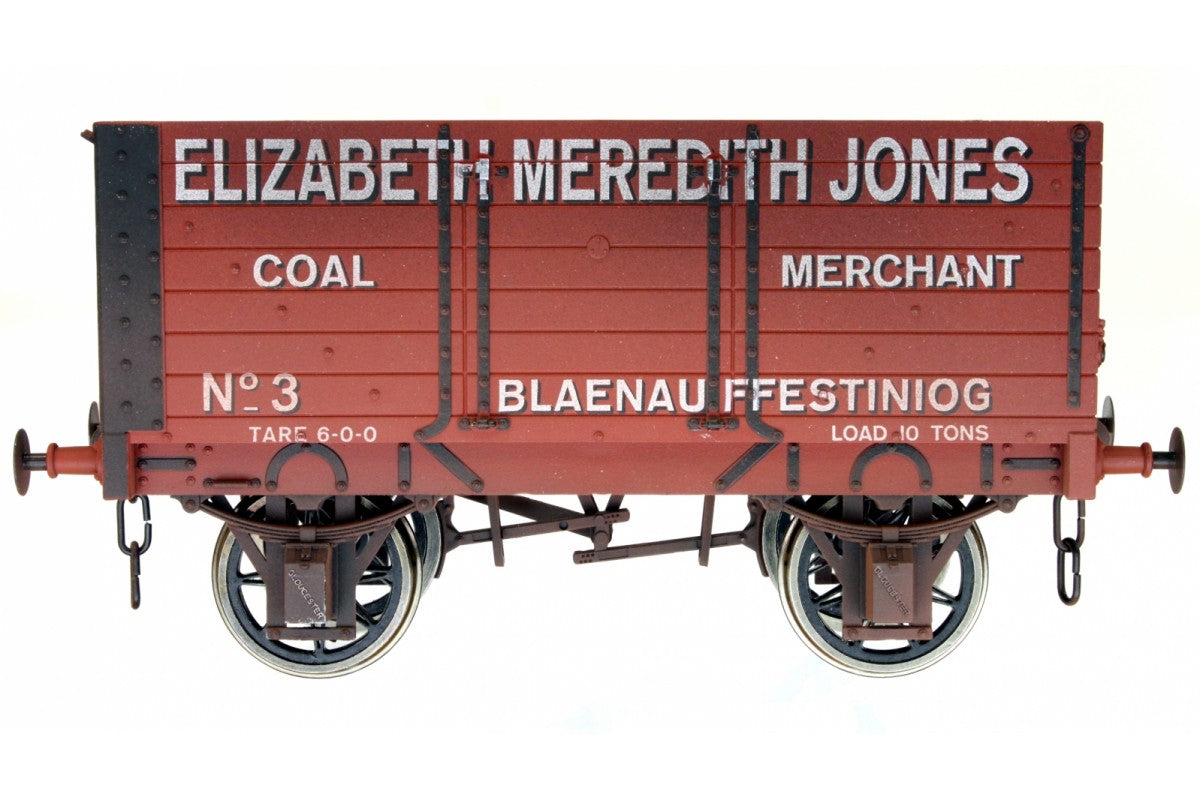 Dapol 7 Plank Wagon 9' Wheelbase Elizabeth Jones No.3 Weathered DA7F-073-009W