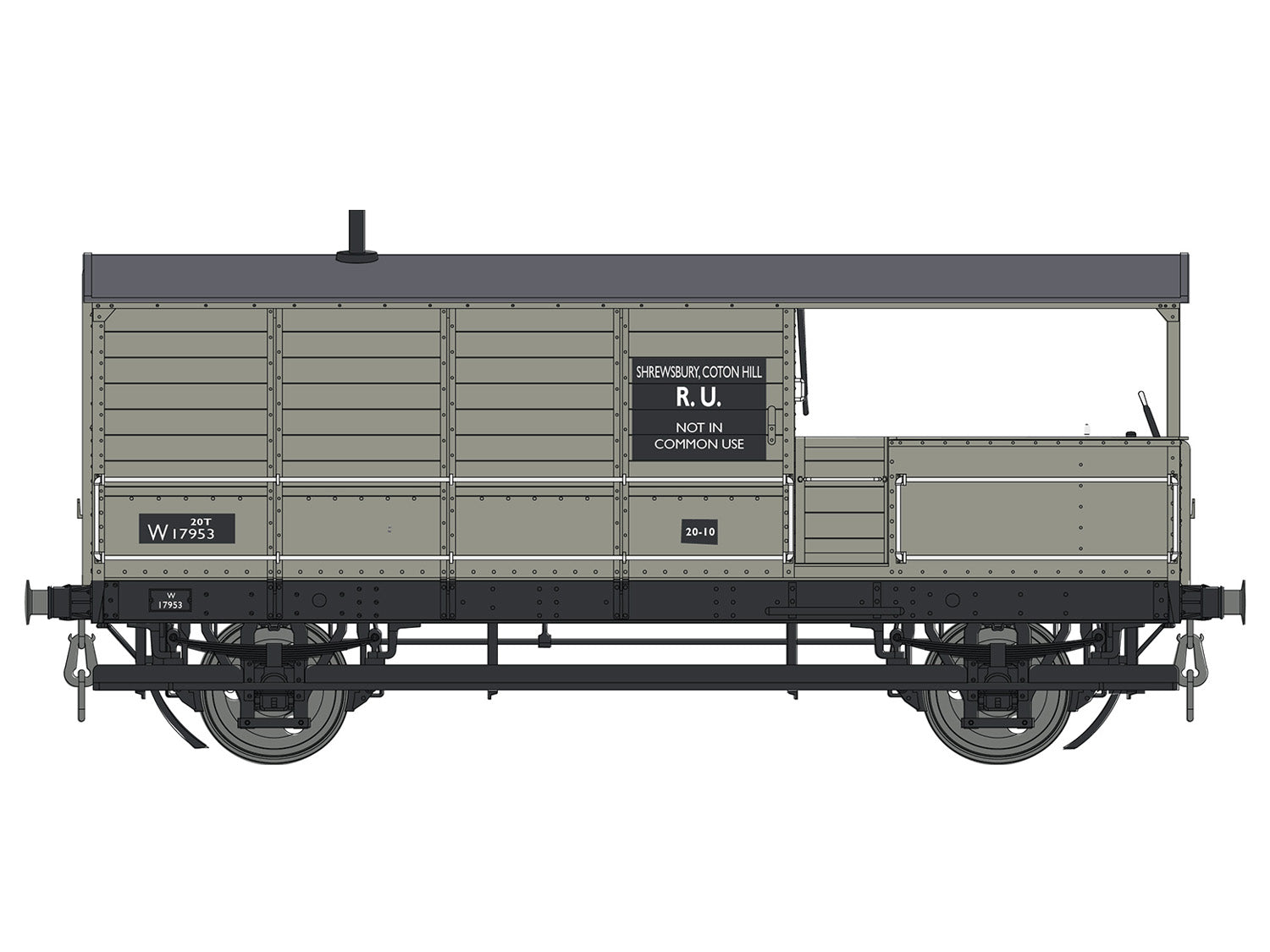 Dapol Toad 20t Brake Van (Diagram AA15) GWR Grey W17953 DA7F-300-003