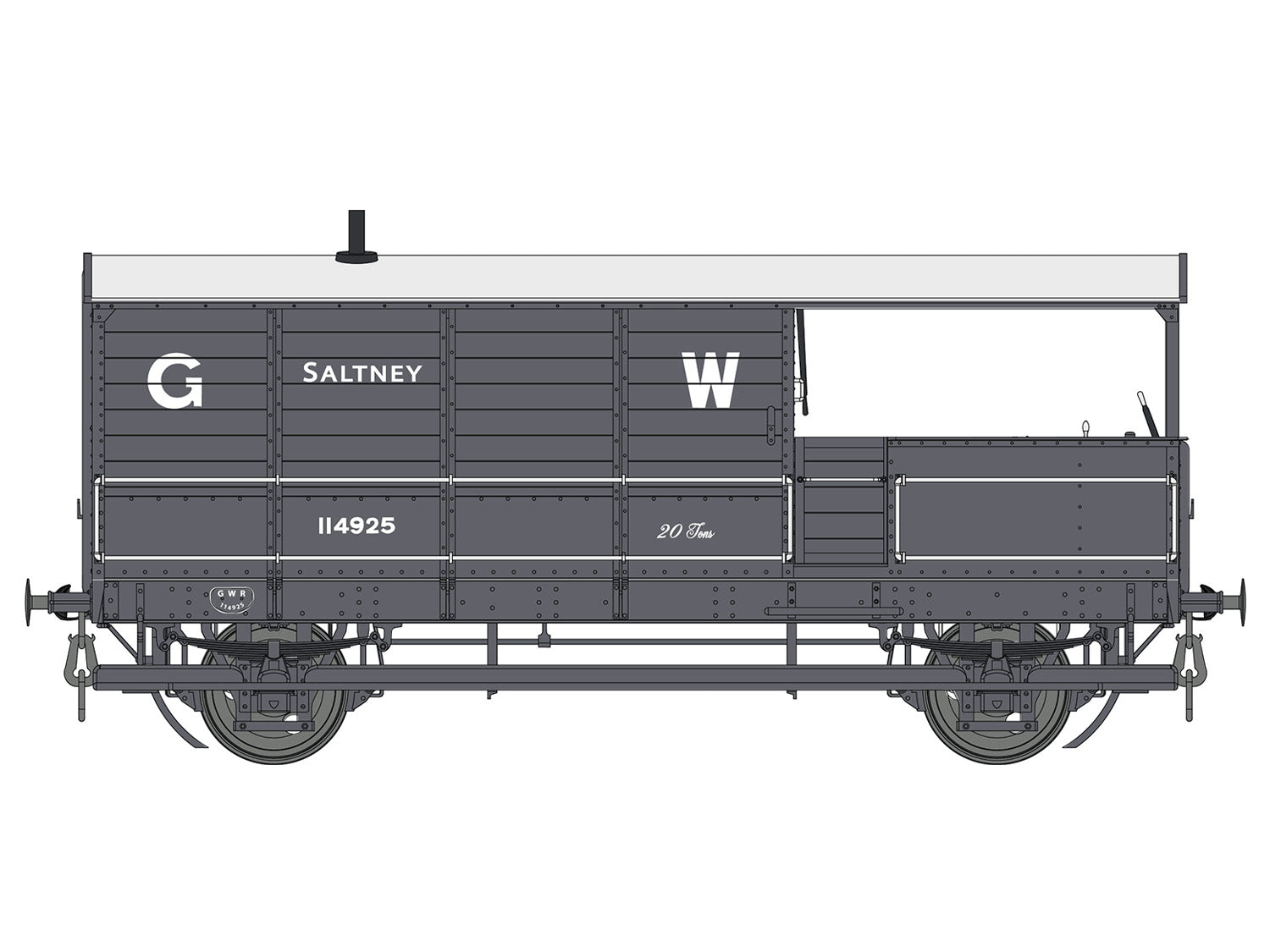 Dapol Toad 20t Brake Van (Diagram AA19) GWR Grey 114925 DA7F-300-005