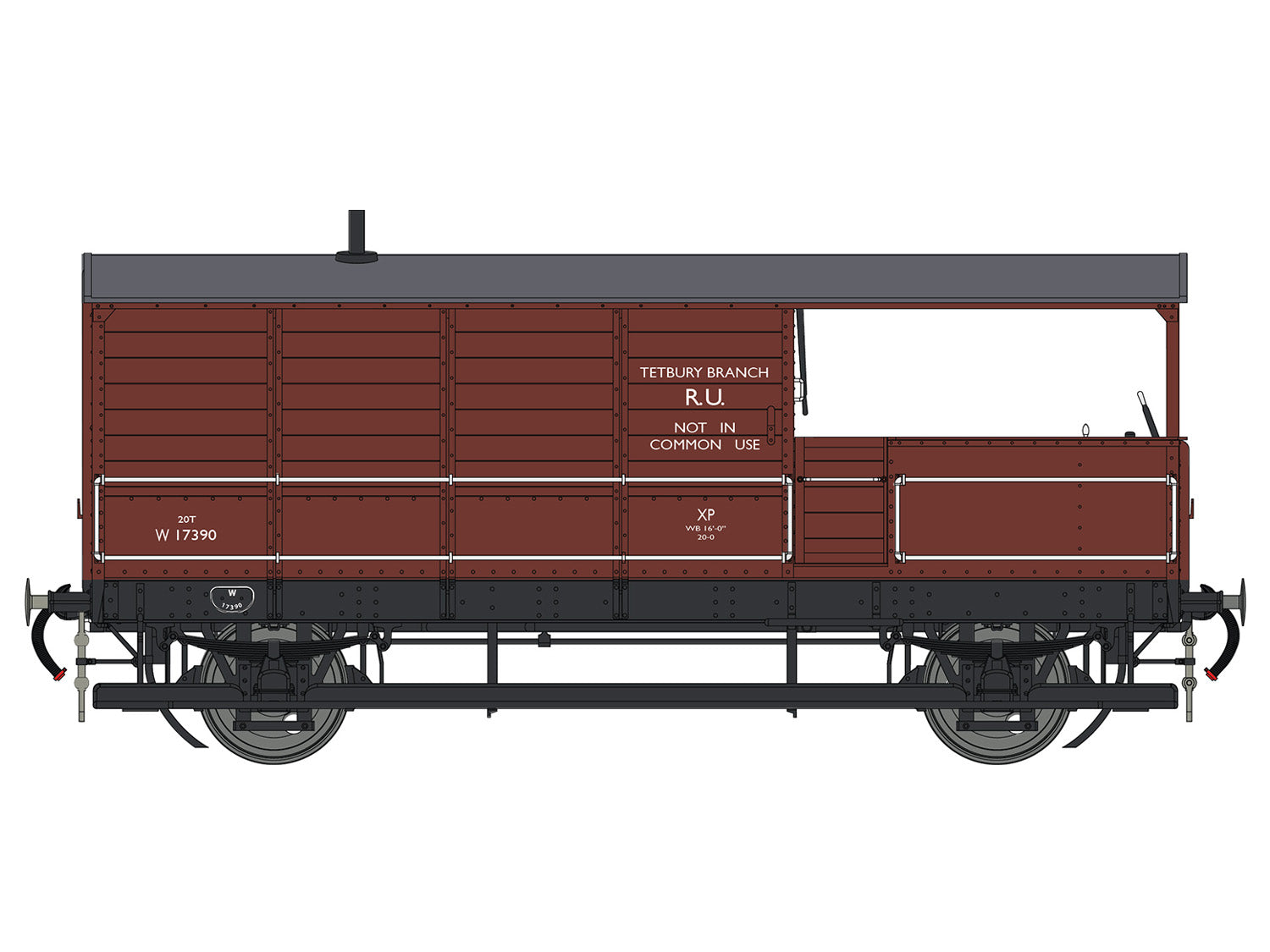 Dapol Toad 20t Brake Van (Diagram AA21) GWR Bauxite W17390 DA7F-300-009