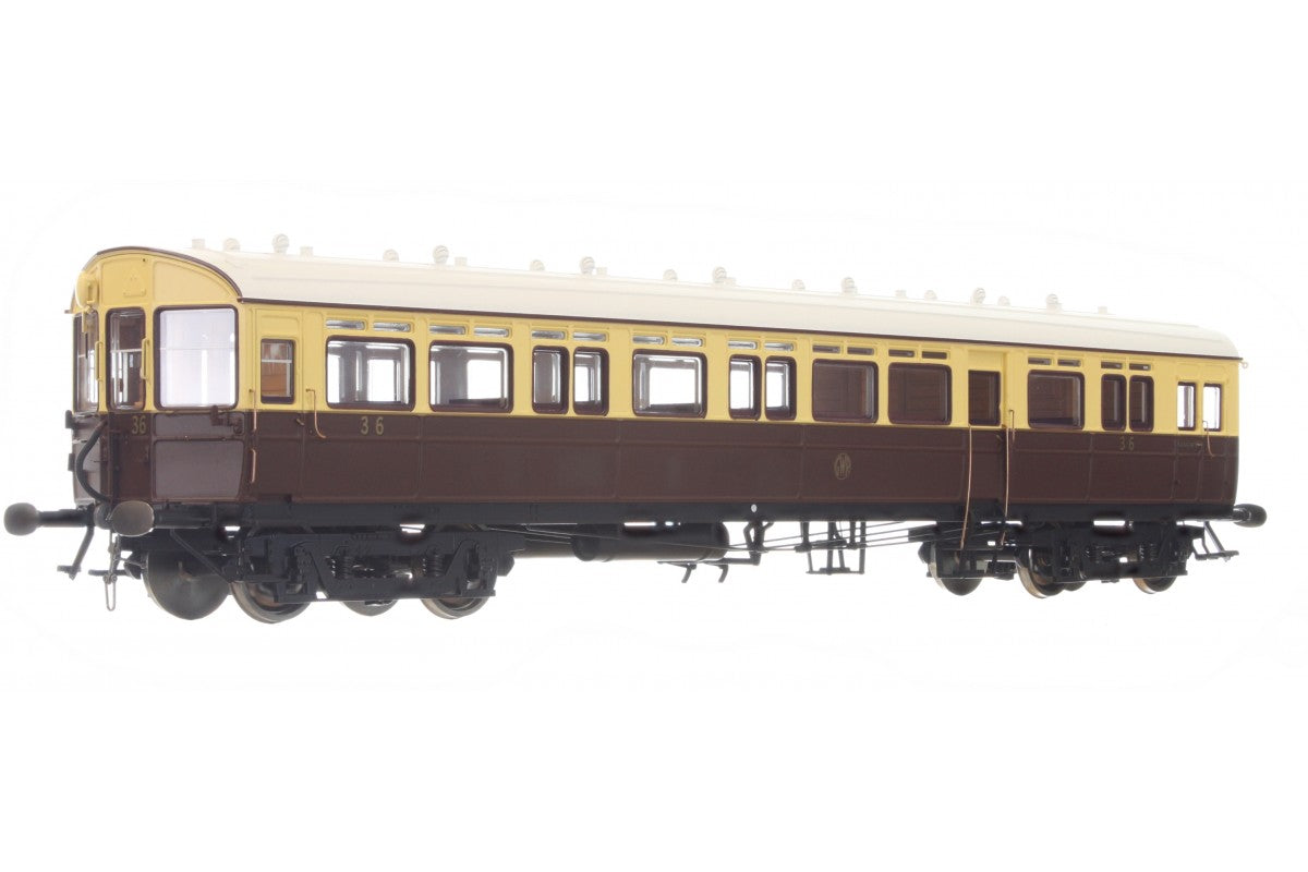 Dapol Autocoach GWR Shirtbutton 36 Chocolate/Cream (DCC-Fitted) DA7P-004-012D