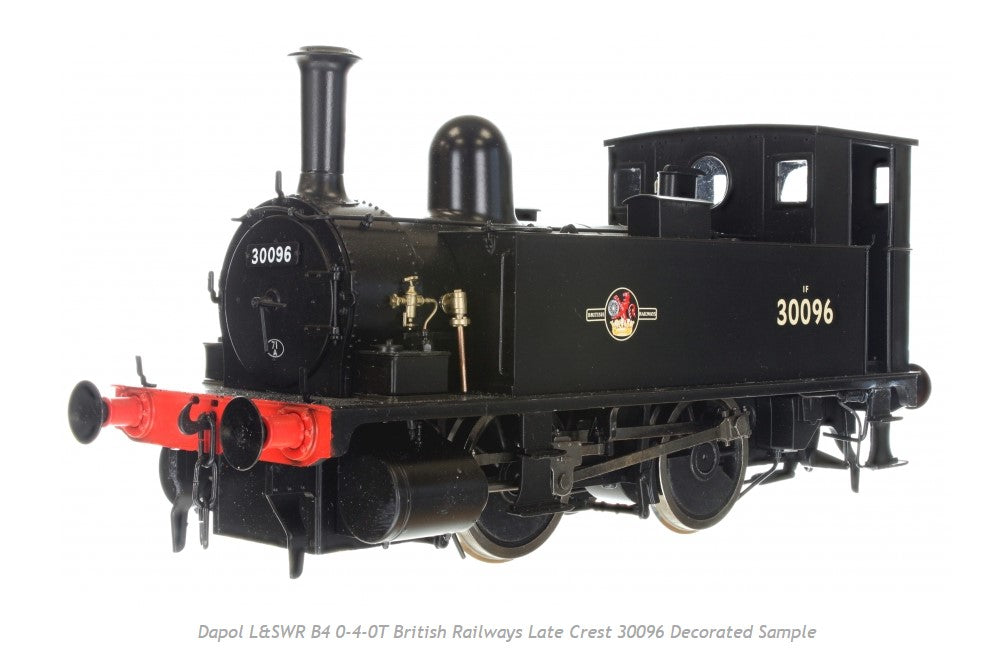 Dapol B4 0-4-0T Dock Tank 30096 BR Late Crest (DCC-Fitted) DA7S-018-005D