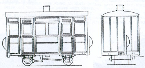 Dundas Models Two Compartment 4 Wheel Coach Kit DM29