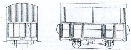 Dundas Models Open Two Compartment 4 Wheel Coach Kit DM34