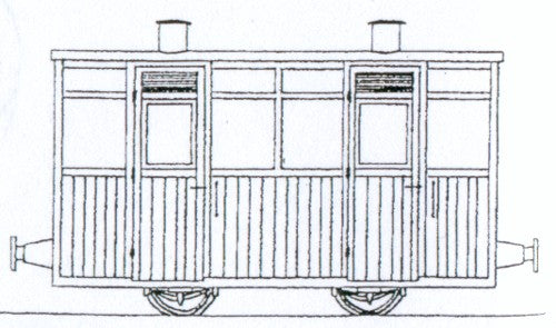 Dundas Models Victorian 2 Compartment Planked 4 Wheel Coach Kit DM68
