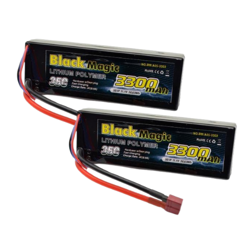2x Black Magic 3300Mah 11.1V 3S1P 35C Hardcase T-Type Connector O-BM35-3303T
